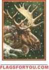 Winter Moose Garden Flag