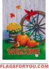 Cardinal / Wagon Wheel Garden Flag