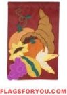 Applique Cornucopia Pumpkin Garden Flag