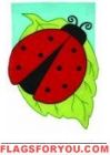 Applique Ladybug Leaf House Flag