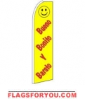 Bueno Bonito Y Barato Feather Flag 3' x 11.5'