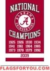 Alabama 13 time champions Applique Flag 44" x 28"