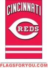 Reds Applique Banner Flag 44" x 28"