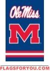 Ole Miss Rebels Applique Banner Flag 44" x 28"