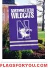 Northwestern Wildcats Applique Banner Flag 44" x 28"