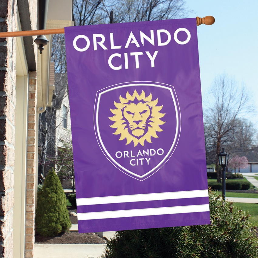 Orlando City SC Applique Banner Flag 44" x 28" & more garden flags at