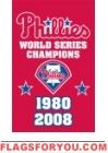 Phillies 2 time Champs Applique Banner Flag 44" x 28"