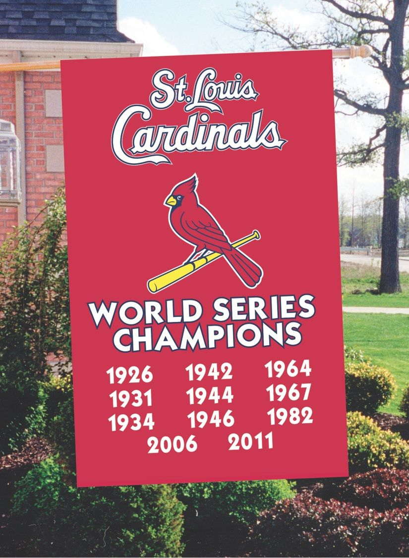 Cardinals Championships MLB Applique Banner Flag