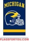 Michigan Wolverines "helmet" Applique Banner Flag 44" x 28"