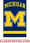 Michigan Wolverines "M" Applique Banner Flag 44" x 28"