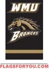 Western Michigan Broncos Applique Banner Flag 44" x 28"