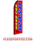 Hand Car Wash (Black Sleeve) Feather Flag 3' x 11.5'