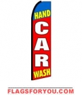 Hand Car Wash (Blue & Red) Feather Flag 3' x 11.5'