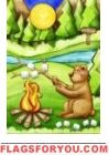 Camping Bear House Flag