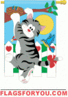 Climbing Cat Garden Flag