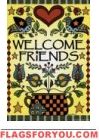 Fraktur Welcome Friends Garden Flag