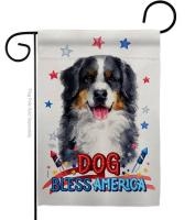 Patriotic Bernese Mountain Garden Flag