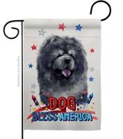 Patriotic Black Chow Chow Garden Flag