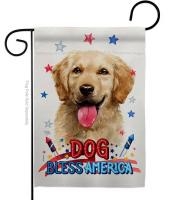Patriotic Golden Retriever Garden Flag