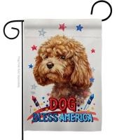 Patriotic Poodle Garden Flag