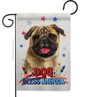 Patriotic Pug Garden Flag
