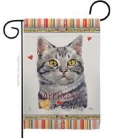 Red American Short Hair Happiness Garden Flag