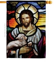 Jesus Is The Good Shepherd House Flag