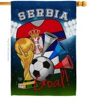 Serbia Soccer House Flag