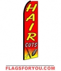 Hair Cuts Wind Feather Flag 3' x 11.5'