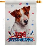 Patriotic Jack Russell Terrier House Flag
