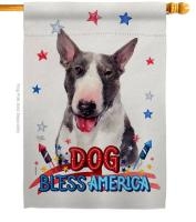 Patriotic Bull Terrier House Flag