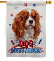 Patriotic Charles Spaniel House Flag