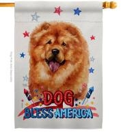 Patriotic Chow Chow House Flag