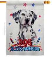 Patriotic Dalmatian House Flag