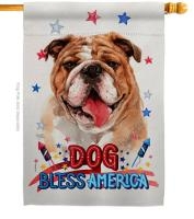 Patriotic Bulldog House Flag