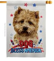 Patriotic Cairn Terrier House Flag