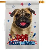 Patriotic Pug House Flag