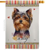 Torkshire Terrier Happiness House Flag
