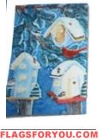 Lighted Birdhouses House Flag