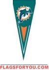 Dolphins Yard Pennants 34" x 14"