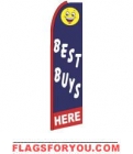 Best Buys Here (Blue) Feather Flag 3' x 11.5'