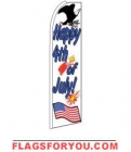 Happy 4th of July Feather Flag 3' x 11.5'