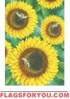 Sunflower with Bees House Flag