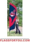 Indians Tall Team Flag 8.5' x 2.5'