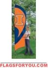 Illinois Fighting Illini Tall Team Flag 8.5' x 2.5'