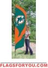 Dolphins Tall Team Flag 8.5' x 2.5'