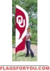 Oklahoma Sooners Tall Team Flag 8.5' x 2.5'