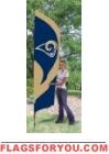 Rams Tall Team Flag 8.5' x 2.5'