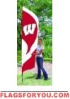 Wisconsin Badgers Tall Team Flag 8.5' x 2.5'