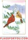Winter Cardinals House Flag